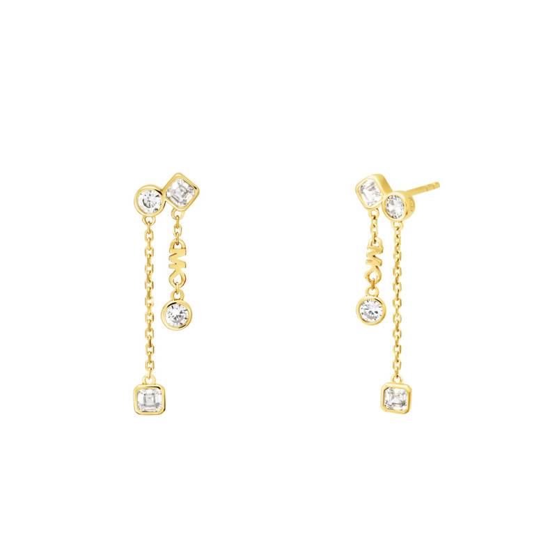 Kors Brillance Yellow Gold-Plated Silver & White Cubic Zirconia Drop Earrings - Michael Kors