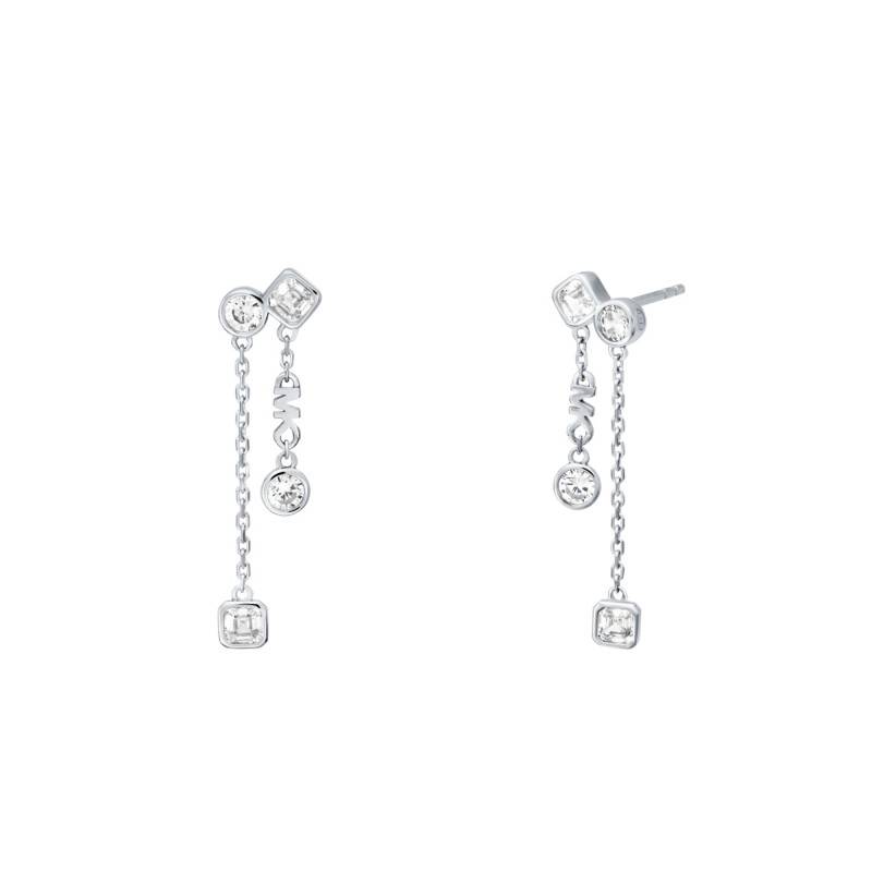 Kors Brilliance 925 Silver & White Cubic Zirconia Drop Earrings - Michael Kors
