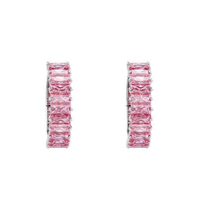 Boucles d'oreilles Manchettes Matrix Métal Rhodié & Cristaux Roses - 5719140 - Swarovski