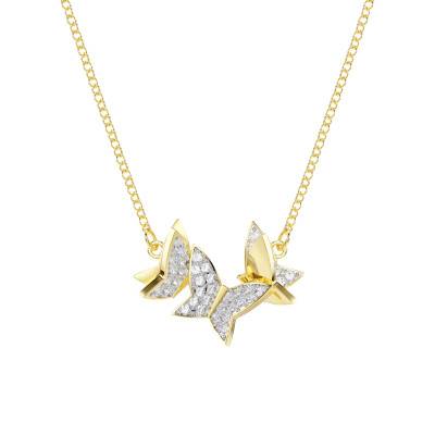 Collier Papillon Idyllia Lilia Métal Doré & Cristaux Blancs, Longueur 38 à 43 cm - 5736068 - Swarovski