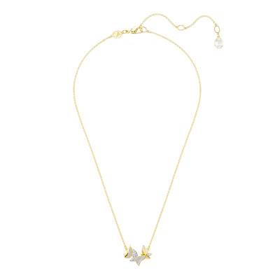 Collier Papillon Idyllia Lilia Métal Doré & Cristaux Blancs, Longueur 38 à 43 cm - 5736068 - Swarovski