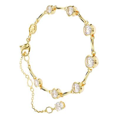 Bracelet Tennis Imber Métal Doré & Cristaux Blancs, Longueur 15,50 à 20,50 cm - 5705465 - Swarovski