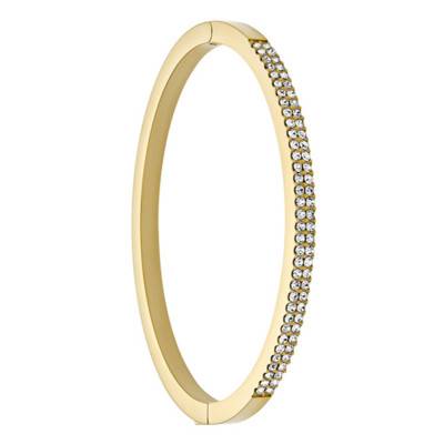 Bracelet Jonc Ellis en Acier Doré & Cristaux Blancs - Fossil
