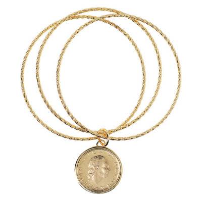 Bracelet multibrin or plaqué avec pièce - Etrusca Gioielli