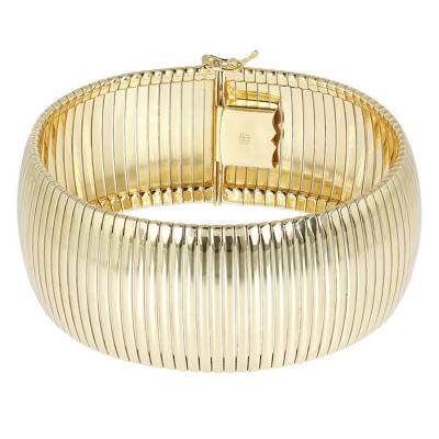 Bracelet plaqué or audacieux, Longueur 20 cm - Etrusca Gioielli