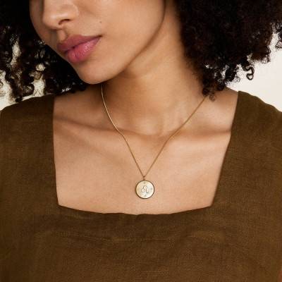 Collier Zodiaque Lion Written in the Stars en Acier Doré, Nacre & Pierres Blanches, Longueur 46 à 51 cm - Fossil