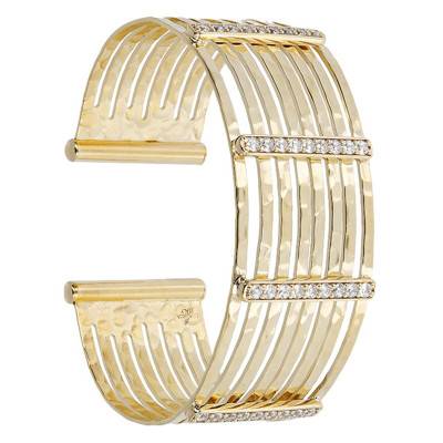 Gold-Plated Cubic Zirconia Cube Bracelet - Etrusca Gioielli