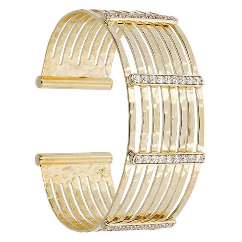 Gold-Plated Cubic Zirconia Cube Bracelet - Etrusca Gioielli