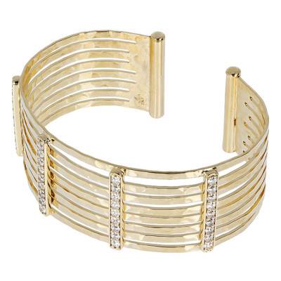 Gold-Plated Cubic Zirconia Cube Bracelet - Etrusca Gioielli