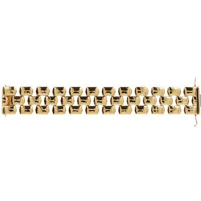 Wide Yellow Gold-Plated Jersey Bracelet, Length 18,5 cm - Etrusca Gioielli
