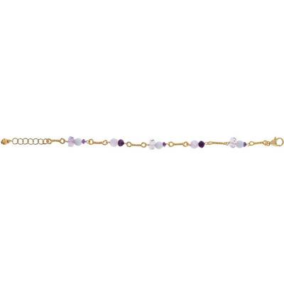 Bracelet plaqué or et agate bleue et améthyste - Etrusca Gioielli