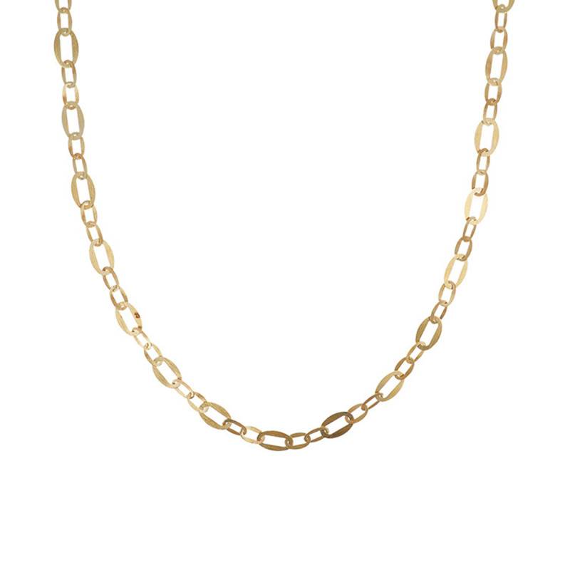 Gold-Plated Satin Oval Link Chain Necklace, 91 cm - Etrusca Gioielli