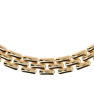 750 Yellow Gold-Plated Brilliant Greek Chain, Length 47 cm - Etrusca Gioielli