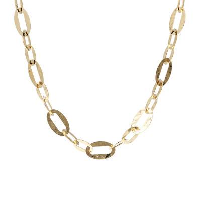 750/1000 Yellow Gold-Plated Hammered Dune Chain, Length 47 cm - Etrusca Gioielli