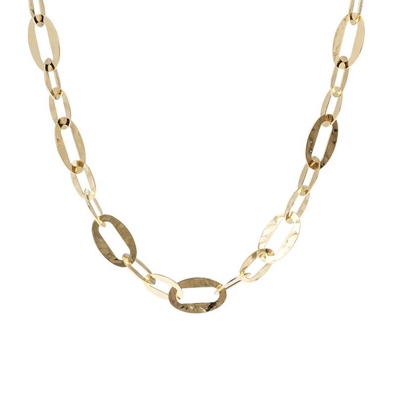 750/1000 Yellow Gold-Plated Hammered Dune Chain, Length 47 cm - Etrusca Gioielli