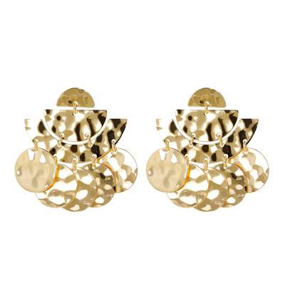 Boucles d'oreilles plaqué or pendantes demi-lunes & cercles - Etrusca Gioielli