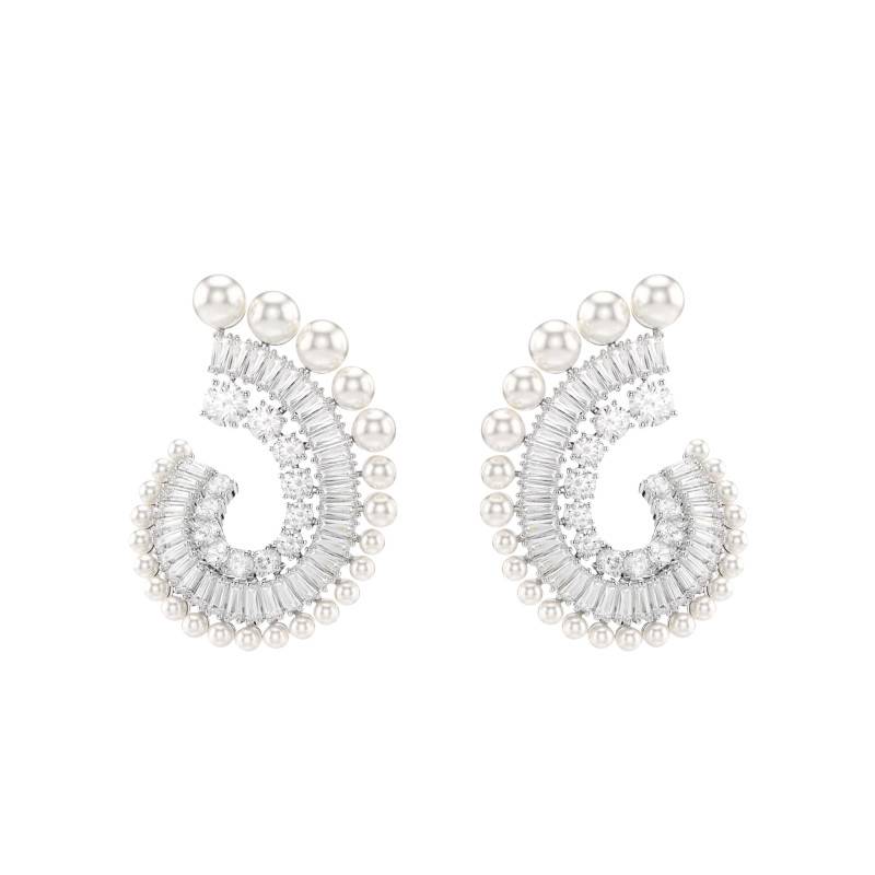 Ariana Grande x Swarovski Rhodium-Plated Metal & White Crystals and Pearls Earrings - 5720869 - Swarovski