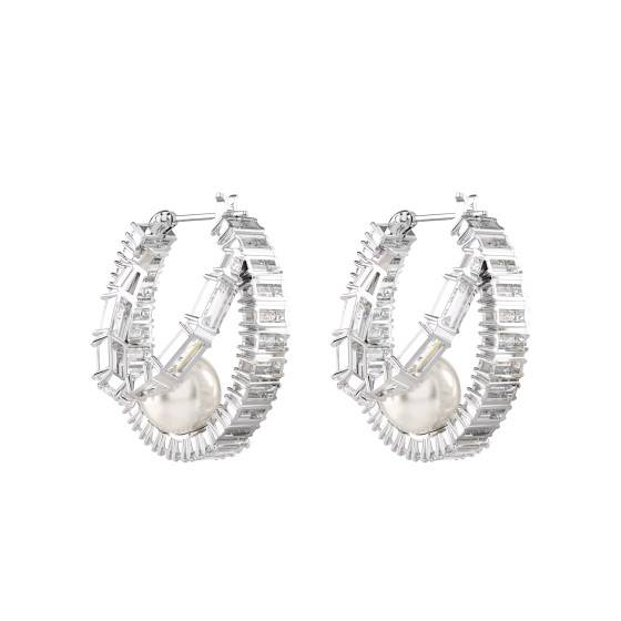 Créoles Métal Rhodié, Cristaux & Perles 5720868 - Swarovski - Ocarat