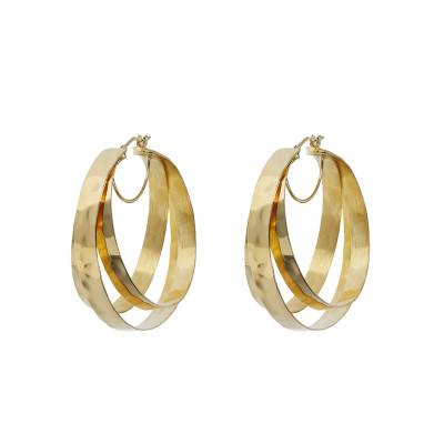 Boucles d'oreilles créoles plaqué or à multicercles - Etrusca Gioielli