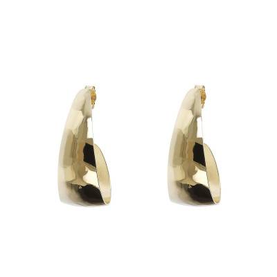 Boucles d'oreilles plaqué or doubles cercles martelés frisés - Etrusca Gioielli