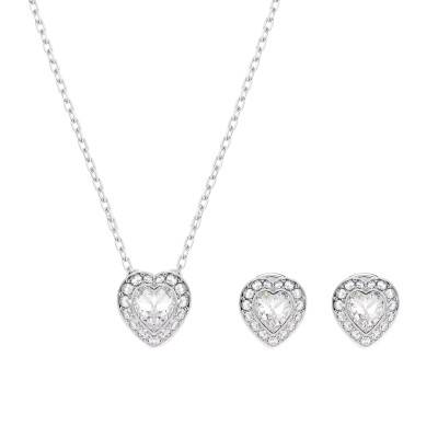 Ariana Grande x Swarovski Rhodium-Plated Metal & White Crystals Jewelry Set, Length 38 cm to 45 cm - 5720849 - Swarovski