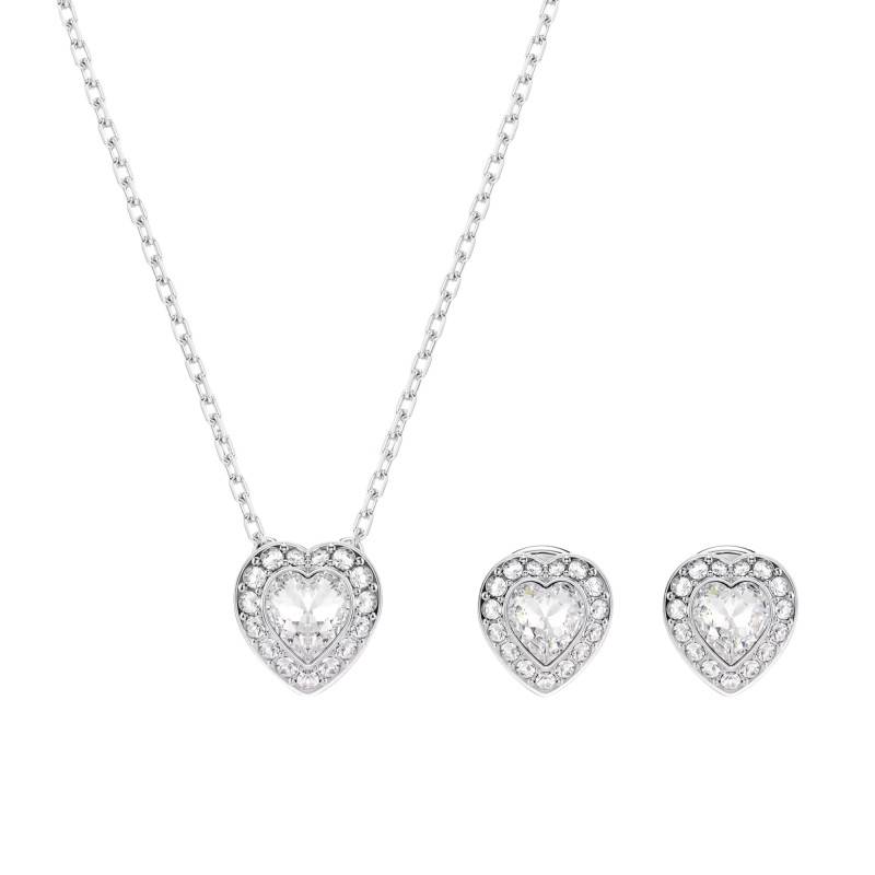 Ariana Grande x Swarovski Rhodium-Plated Metal & White Crystals Jewelry Set, Length 38 cm to 45 cm - 5720849 - Swarovski