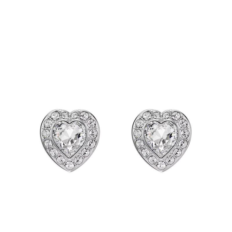 Ariana Grande x Swarovski Rhodium-Plated Metal & White Crystals Heart Stud Earrings - 5720859 - Swarovski