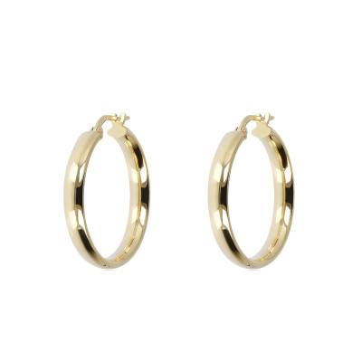 Boucles d'oreilles plaqué or créoles moyenne, Diamètre 25 mm - Etrusca Gioielli