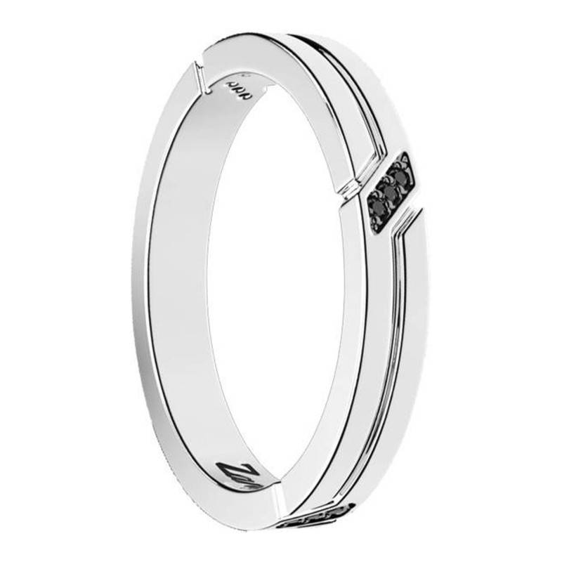 925/1000 Silver & Black Spinel Insignia Ring - EXA114 - Zancan