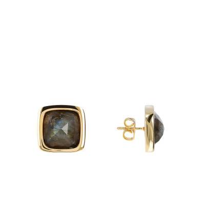 Boucles d'oreilles plaqué or pierre labradorite - Etrusca Gioielli