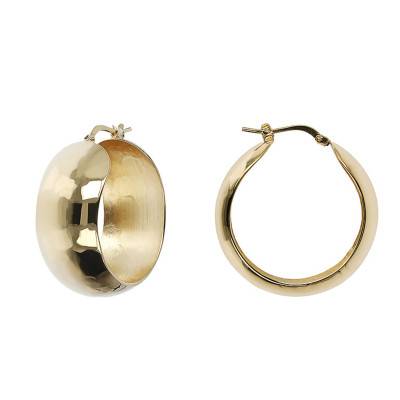 Boucles d'oreilles plaqué or gros cercles, Diamètre 30 mm - Etrusca Gioielli
