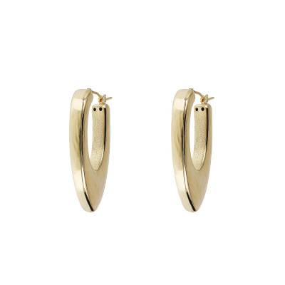 Boucles d'oreilles créoles plaqué or pendantes cercles épais, 41 mm - Etrusca Gioielli