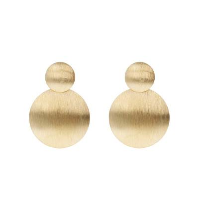 Boucles d'oreilles plaqué or cercles satinés pendantes - Etrusca Gioielli