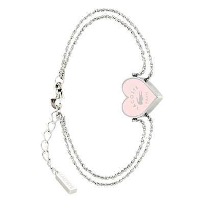 Steel Love My Croc Bracelet and Stud Earrings Set, Adjustable Length 14,50 cm - 2070031 - Lacoste