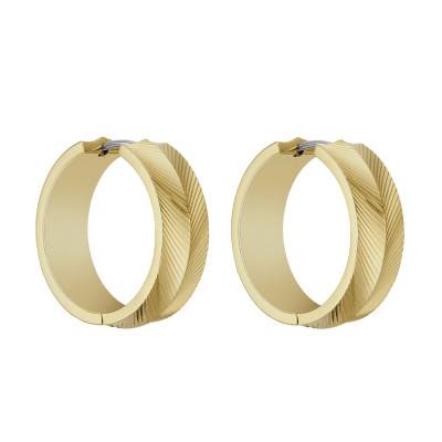 Harlow Gold-Tone Stainless Steel Hoop Earrings, 24.80 mm Diameter - Fossil