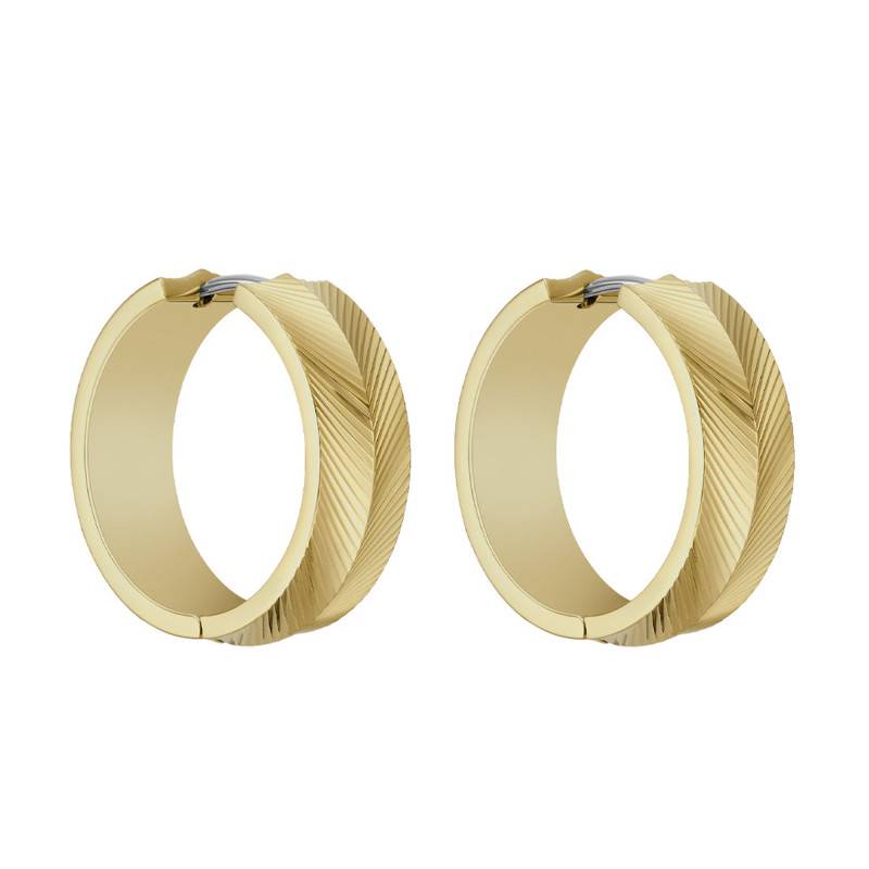 Harlow Gold-Tone Stainless Steel Hoop Earrings, 24.80 mm Diameter - Fossil