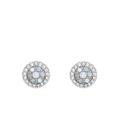 Puces d'oreilles Elliott Nacre Bleue & Argent 925 JFS00518040 - Fossil
