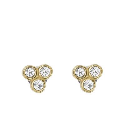 Clous d'oreilles Trio Glitz Acier Doré JF04110710 - Fossil