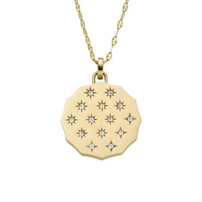 Collier Sadie Bords Festonnés et Zircons en Acier, 40,6 à 45,7 cm - JF04382710 - Fossil