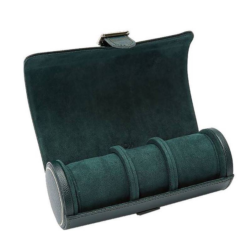 British Racing Green Triple Watch Roll 792941 - Wolf 1834