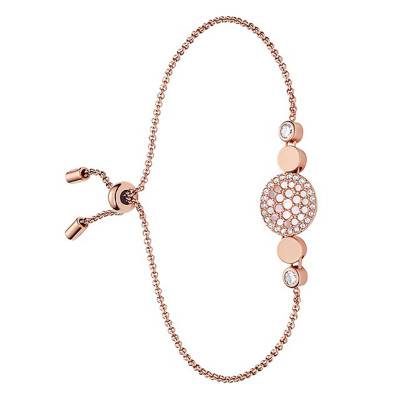 Bracelet disque nacré JF02905791, Longueur ajustable 16,50 cm - Fossil