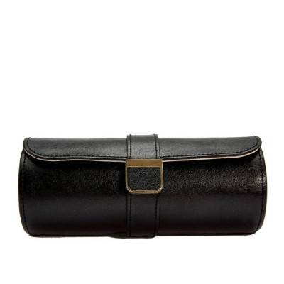 Palermo Double Watch Roll with Jewelry Pouch Black Anthracite 213902 - Wolf 1834
