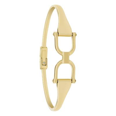 Heritage Gold-Tone Stainless Steel Bangle Bracelet, 6 cm Diameter - Fossil