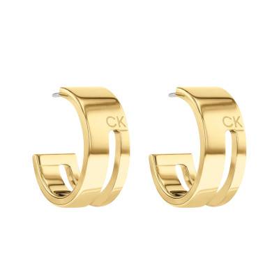 Geometric Essentials Gold-Tone Steel Hoop Earrings, Diameter 20 mm - 35000676 - Calvin Klein