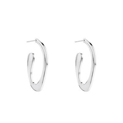 Harmonious Connection Steel & White Crystal Hoop Earrings - 35000689 - Calvin Klein