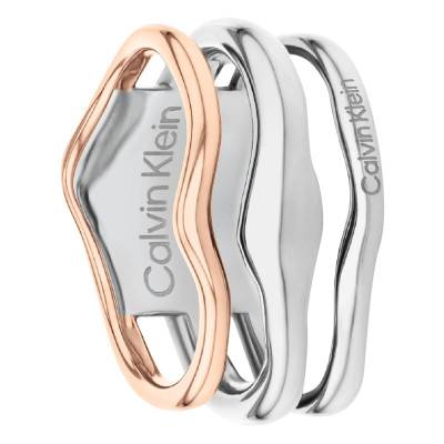 CK Wavy Two-Tone Steel Ring - 35000651D - Calvin Klein