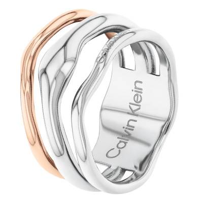 CK Wavy Two-Tone Steel Ring - 35000651D - Calvin Klein
