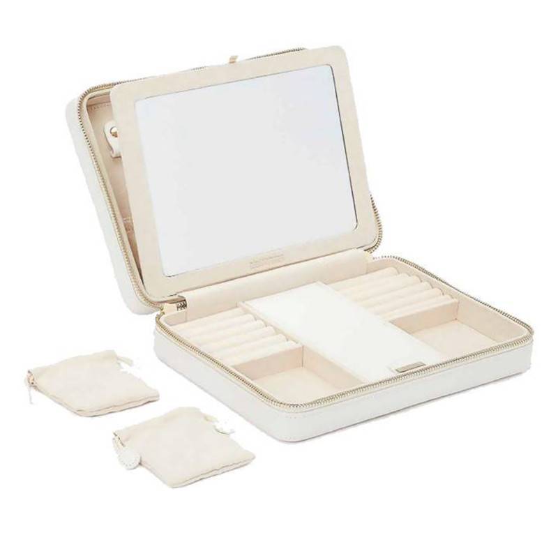 White Leather Maria Jewelry Box - Wolf 1834