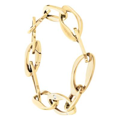 Bracelet Harmonious Connection en Acier Doré & Cristaux Blancs, Longueur 17,50 cm - 35000686 - Calvin Klein