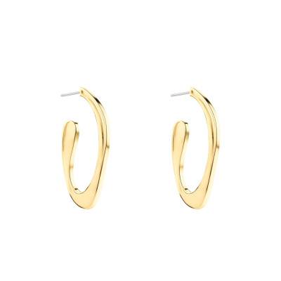 Gold-Tone Steel & White Crystal Hoop Earrings Harmonious Connection - 35000688 - Calvin Klein
